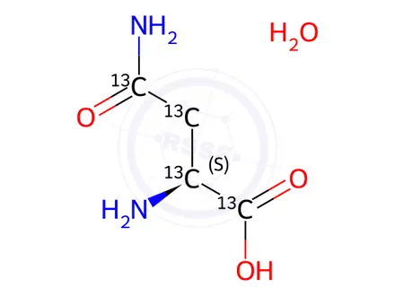 Chemical structure of Asparagine-[13C4] Hydrate (Solution)