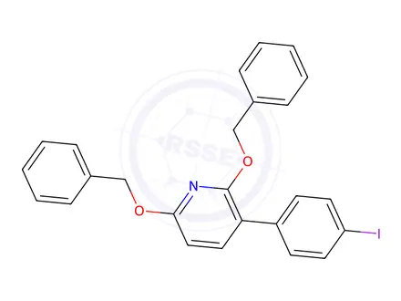 Chemical structure of 2,6-Bis(benzyloxy)-3-(4-iodophenyl)pyridine