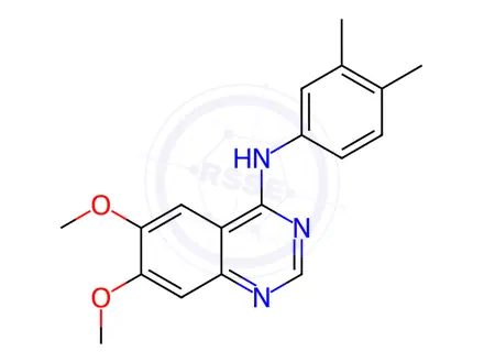 Chemical structure of N-(3,4-dimethylphenyl)-6,7-dimethoxyquinazolin-4-amine
