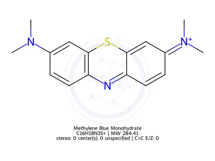 Chemical structure of Methylene Blue Monohydrate