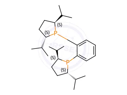 Chemical structure of 1,2-Bis((2S,5S)-2,5-diisopropylphospholano)benzene(cyclooctadiene)rhodium(I) tetrafluoroborate