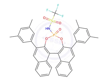 Chemical structure of N-[(11bS)-2,6-Bis(3,5-dimethylphenyl-4-oxidodinaphtho[2,1-d:1',2'-f][1,3,2]dioxaphosphepin-4-yl]-1,1,1-trifluoro-Methanesulfonamide
