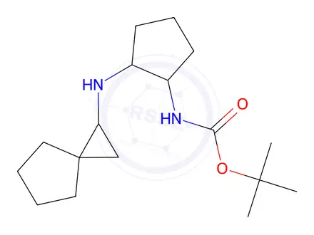 Chemical structure of tert-butyl N-[2-(spiro[2.4]heptan-2-ylamino)cyclopentyl]carbamate