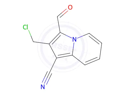 Chemical structure of 2-(Chloromethyl)-3-formylindolizine-1-carbonitrile