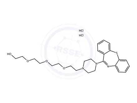 Chemical structure of 2-(2-(2-(2-(4-(Dibenzo[b,f][1,4]thiazepin-11-yl)piperazin-1-yl)ethoxy)ethoxy)ethoxy)ethanol dihydrochloride