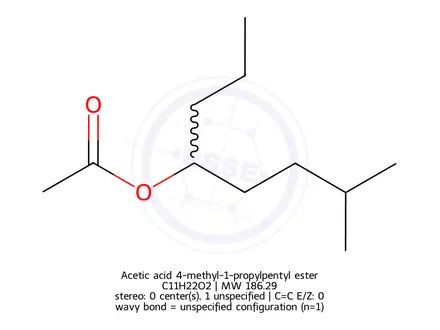 Chemical structure of Acetic acid 4-methyl-1-propylpentyl ester