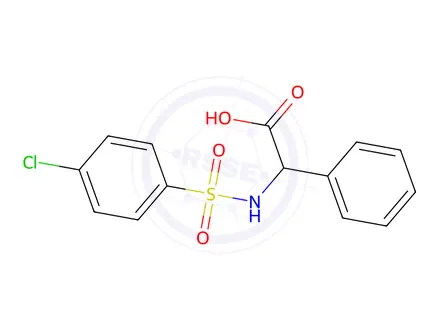 Chemical structure of 2-{[(4-Chlorophenyl)sulfonyl]amino}-2-phenylacetic acid