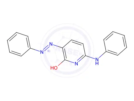 Chemical structure of (E)-6-(Phenylamino)-3-(phenyldiazenyl)pyridin-2-ol