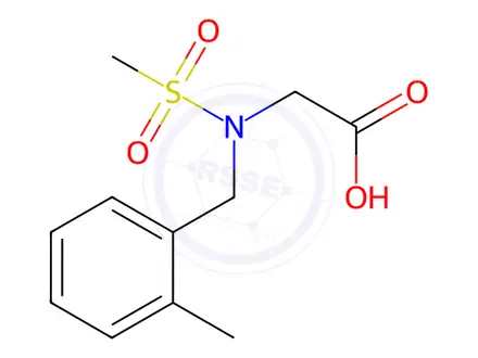 Chemical structure of {N-[(2-Methylphenyl)methyl]methanesulfonamido}acetic acid