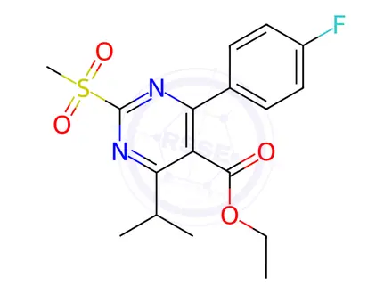 Chemical structure of Ethyl 4-(4-Fluorophenyl)-6-isopropyl-2-(methylsulfonyl)pyrimidine-5-carboxylate