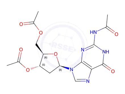 Chemical structure of N-Acetyl-2'-deoxyguanosine 3',5'-Diacetate