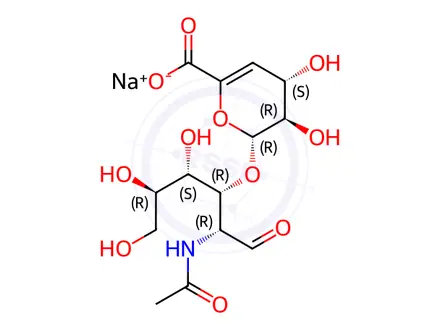 Chemical structure of Chondroitin Sulfate Impurity 13 Sodium Salt (Chondroitin disaccharide △di-0S Sodium Salt)