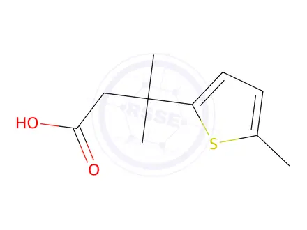 Chemical structure of 3-Methyl-3-(5-methylthiophen-2-yl)butanoic acid