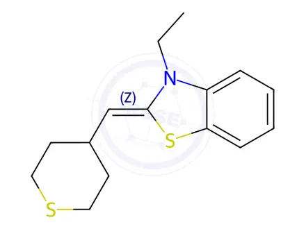 Chemical structure of Benzothiazole, 3-ethyl-2,3-dihydro-2-[(tetrahydro-2H-thiopyran-4-yl)methylene]-(9CI)
