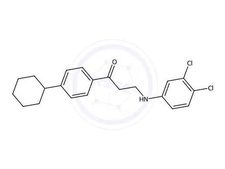 Chemical structure of 1-(4-Cyclohexylphenyl)-3-((3,4-dichlorophenyl)amino)propan-1-one