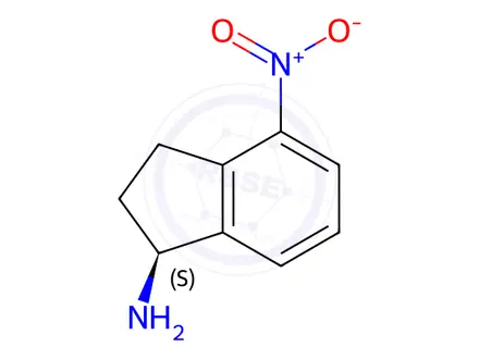 Chemical structure of (S)-4-nitro-2,3-dihydro-1H-inden-1-amine