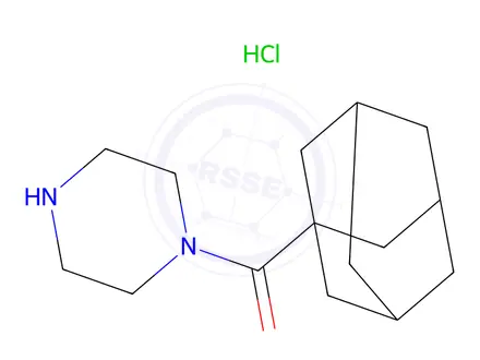 Chemical structure of 1-(Adamantane-1-carbonyl)piperazine hydrochloride