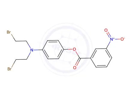Chemical structure of 4-[Bis(2-bromoethyl)amino]phenyl=3-nitrobenzoate