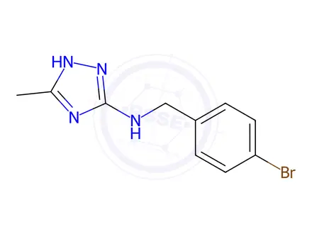 Chemical structure of N-(4-bromobenzyl)-5-methyl-1H-1,2,4-triazol-3-amine