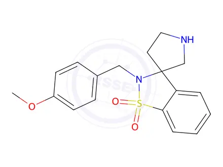 Chemical structure of 2-(4-Methoxybenzyl)-2H-Spiro[Benzo[D]Isothiazole-3,3'-Pyrrolidine] 1,1-Dioxide