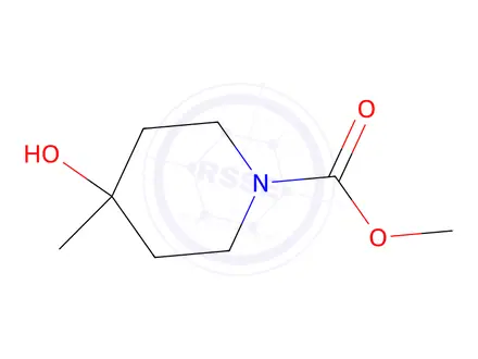 Chemical structure of methyl 4-hydroxy-4-methylpiperidine-1-carboxylate