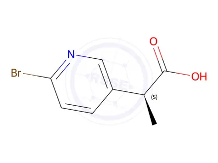 Chemical structure of (S)-2-(6-Bromopyridin-3-yl)propanoic acid