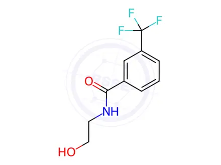 Chemical structure of N-(2-hydroxyethyl)-3-(trifluoromethyl)benzamide