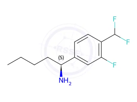 Chemical structure of (1S)-1-[4-(DIFLUOROMETHYL)-3-FLUOROPHENYL]PENTYLAMINE