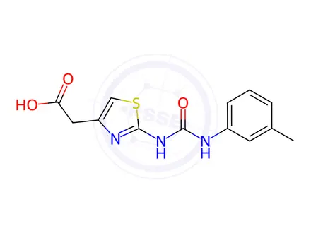 Chemical structure of [2-(([(3-Methylphenyl)amino]carbonyl)amino)-1,3-thiazol-4-YL]acetic acid