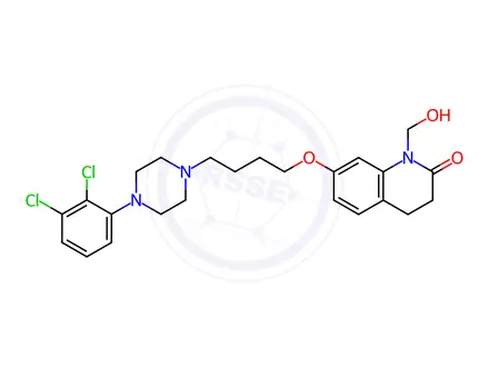 Chemical structure of 7-(4-(4-(2,3-dichlorophenyl)piperazin-1-yl)butoxy)-1-(hydroxymethyl)-3,4-dihydroquinolin-2(1H)-one