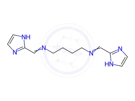 Chemical structure of 1,8-di-(2-imidazoyl)-2,7-diazoctadiene-1,7-(N,N',N'',N''')-Cu(II)diperchlorate