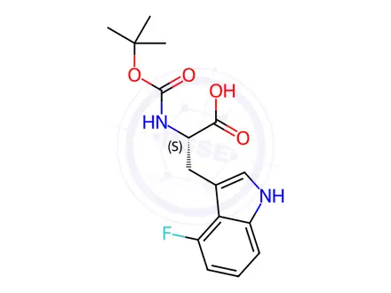 Chemical structure of L-Tryptophan, N-[(1,1-dimethylethoxy)carbonyl]-4-fluoro-