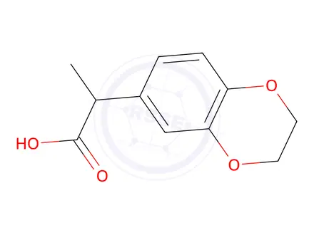 Chemical structure of 2-(2,3-dihydro-1,4-benzodioxin-6-yl)propanoic Acid