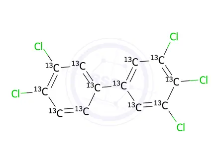 Chemical structure of PCB 126-13C12