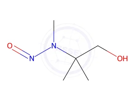 Chemical structure of N-(1-hydroxy-2-methylpropan-2-yl)-N-methylnitrous amide