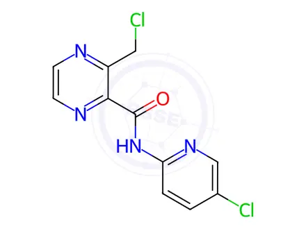 Chemical structure of 3-(Chloromethyl)-N-(5-chloro-2-pyridinyl)-2-pyrazinecarboxamide