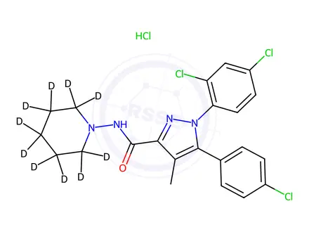 Chemical structure of Rimonabant-d10 Hydrochloride