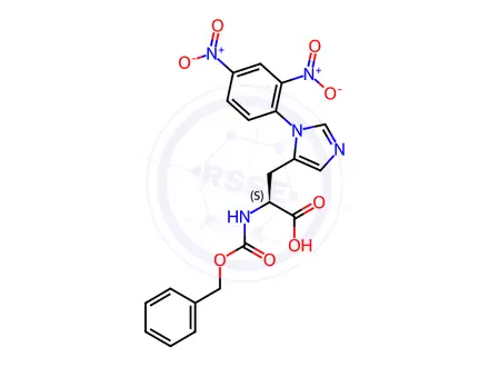 Chemical structure of N-[(Benzyloxy)carbonyl]-3-[1-(2,4-dinitrophenyl)-1H-imidazol-5-yl]-L-alanine