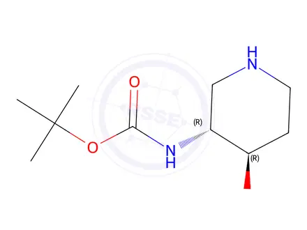 Chemical structure of tert-butyl N-[(3R,4R)-4-hydroxypiperidin-3-yl]carbamate