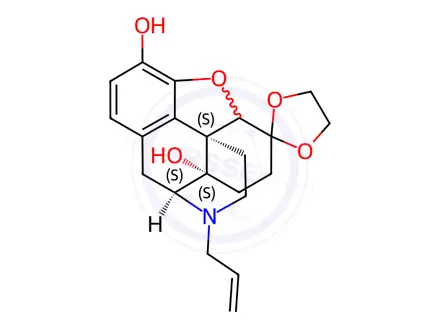 Chemical structure of (5a)-4,5-Epoxy-3,14-dihydroxy-17-(2-propenyl)-morphinan-6-one Cyclic 1,2-Ethanediyl Acetal