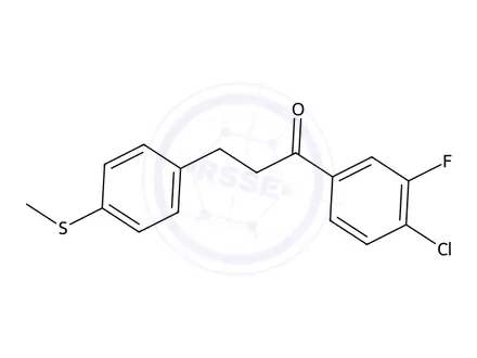 Chemical structure of 1-(4-Chloro-3-fluorophenyl)-3-(4-(methylthio)phenyl)propan-1-one