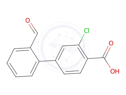 Chemical structure of 2-Chloro-4-(2-formylphenyl)benzoic acid