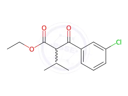 Chemical structure of ethyl 2-(3-chlorobenzoyl)-3-methylbutanoate