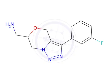 Chemical structure of (3-(3-Fluorophenyl)-6,7-dihydro-4H-[1,2,3]triazolo[5,1-c][1,4]oxazin-6-yl)methanamine