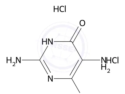 Chemical structure of 2,4,5-Triamino-6-pyrimidinol Dihydrochloride