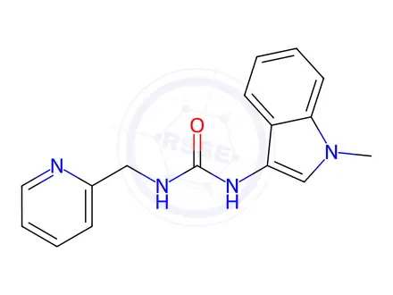 Chemical structure of 1-(1-Methyl-1H-indol-3-yl)-3-(pyridin-2-ylmethyl)urea