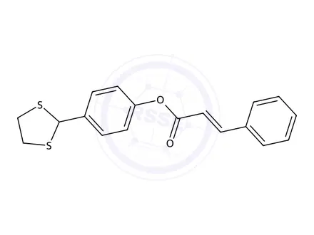 Chemical structure of 4-(1,3-Dithiolan-2-yl)phenyl 3-phenylacrylate