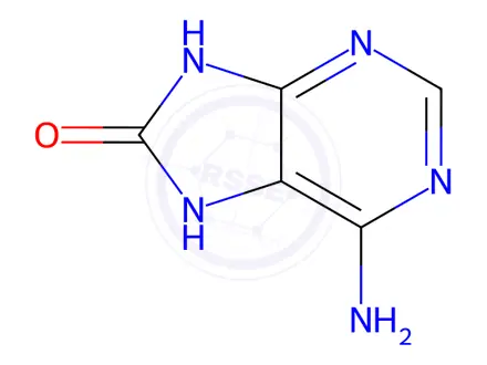 Chemical structure of 6-Amino-7H-purin-8-ol