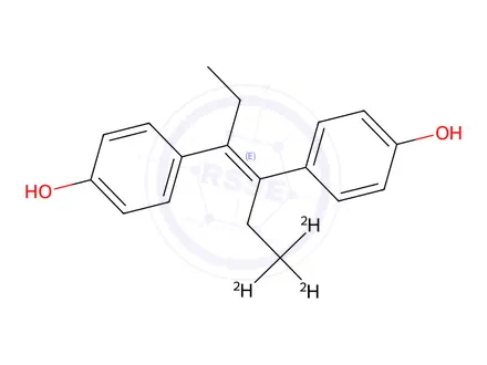 Chemical structure of Diethylstilbestrol-d3