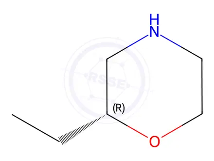Chemical structure of Morpholine, 2-ethyl-, (2R)-